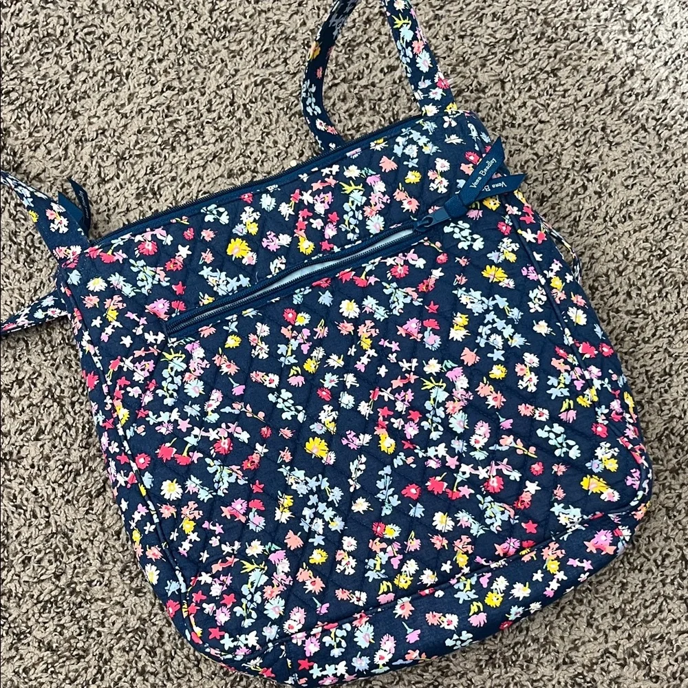 Vera Bradley Navy Floral Crossbody Messenger Bag - Picture 11 of 12